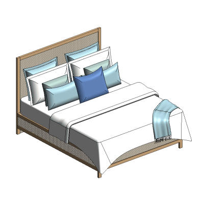 Modern Bed with Decorative Pillows