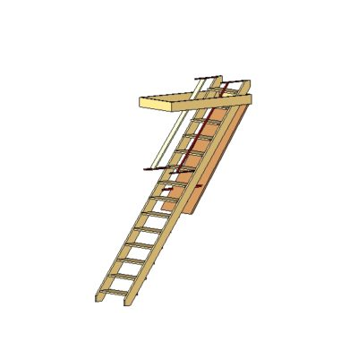 Wooden staircase with modern handrails