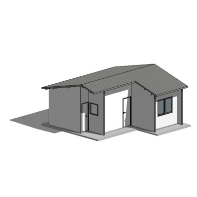 Brick House with Roof Frame