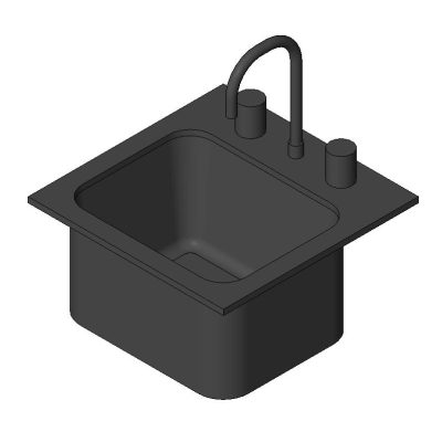 Kitchen sink modern square basin 2 handles