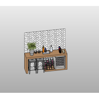 Home Bar with Stools and Wine Storage