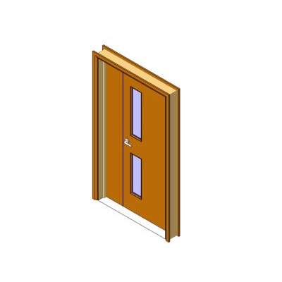 Entry door with 2 modern glass lites