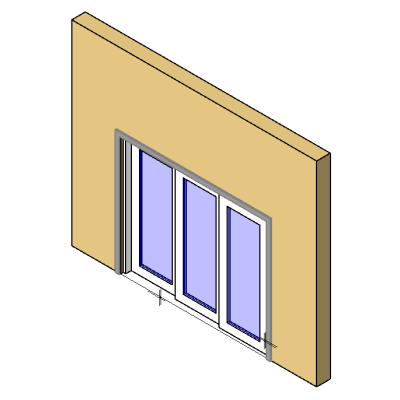 ICU Sliding door 3 panel SX-SX-SO 3433