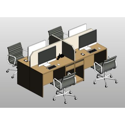 Office workstation for 4 people