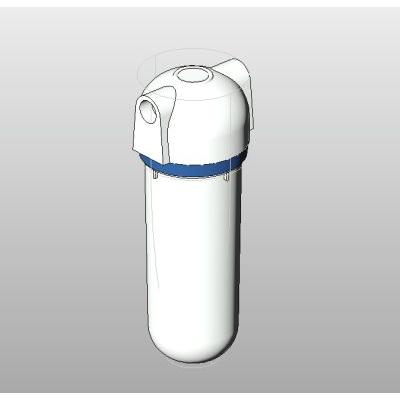 Water tank filter with detailed housing