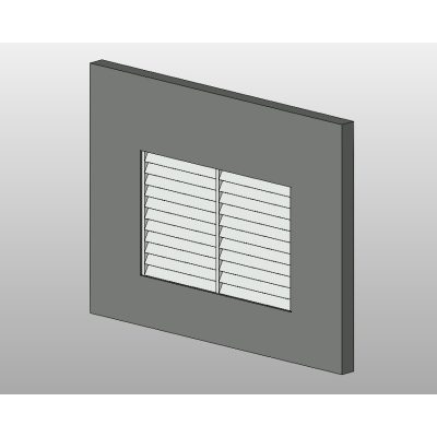 Louvered vent window with 2 modern bays