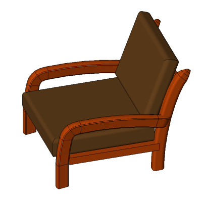 Armchair sofa with modern wooden arms