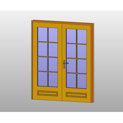 Double door with modern square windows 25 French double door with 16 glass panes
