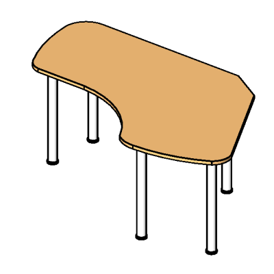 Corner desk with modern L-shaped top