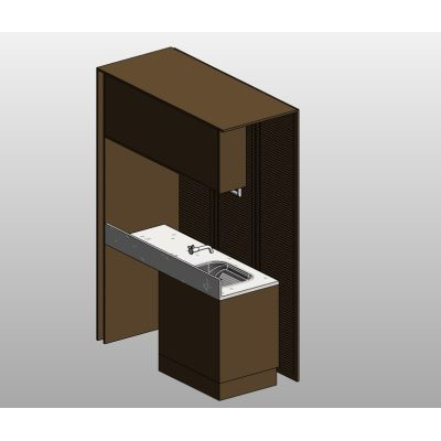 Compact Bathroom Vanity with Round Mirror