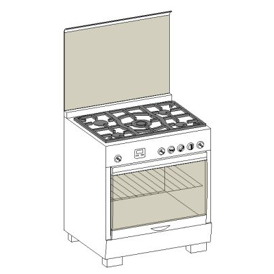 Gas range with modern oven controls