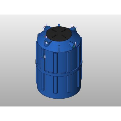 Biodigester tank 1500 L with detailed lid