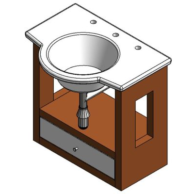 Furniture with h anging washbasin