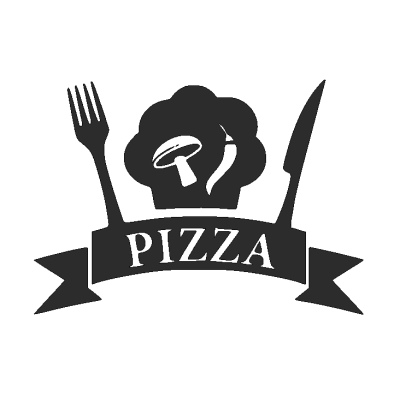 Pizzeria logo flat graphic sign