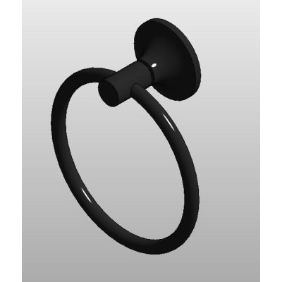 Towel ring with modern black finish