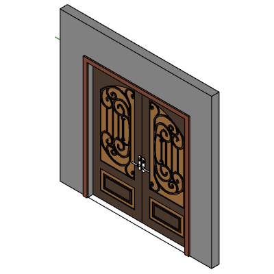Double door with premium decorative panels