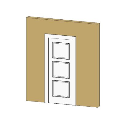 Door with 3 raised panels and trim