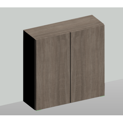 Wall cabinet with double wooden doors