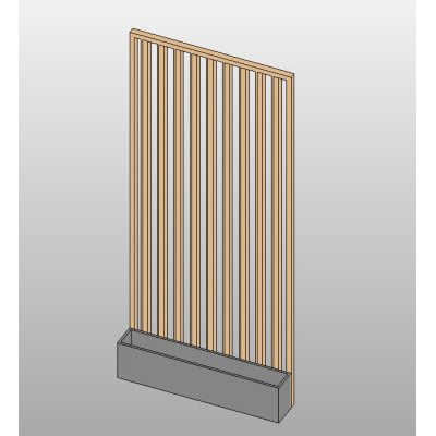 Wooden Slat Room Divider with Planter