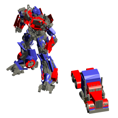 Robot toy with detailed truck mode