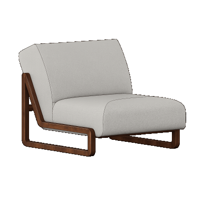 Wood-Frame Textile Lounge Chair