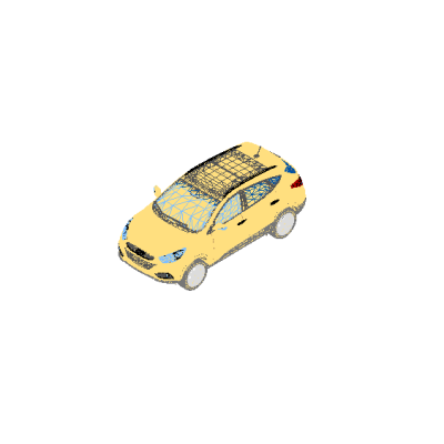 Yellow SUV Pixel Car