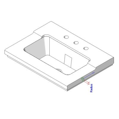 Countertop Basin with Integrated Faucet Holes
