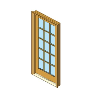 Wooden glazed door with detailed grid