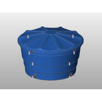 Water tank 1000 to 5000 L parametric
