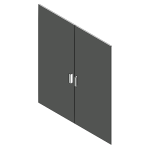 Double swing door with modern flush panels