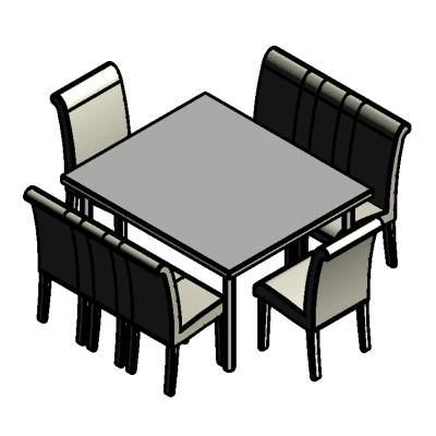 Simple parametric table with chairs
