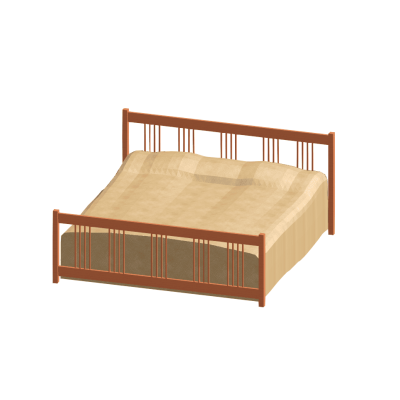Classic Double Bed with Slatted Design