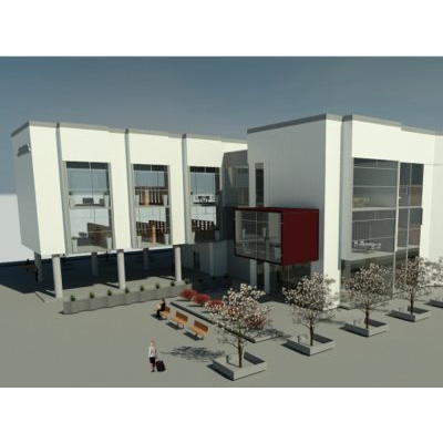 Furnished library in revit