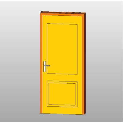 Wooden door with 2 detailed panels