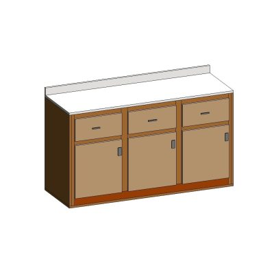 Base Kitchen Cabinet – 3 Doors / 3 Drawers