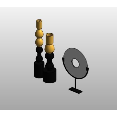 Modern Candle and Mirror Set