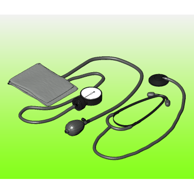 Sphygmomanometer set with modern stethoscope