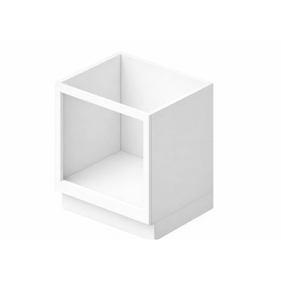 Base cabinet with parametric open shelf