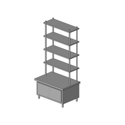Library Bookshelf with Cabinet