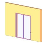 Exterior sliding door with 2 modern panels