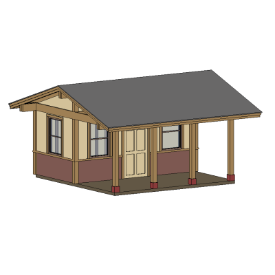 Small Wooden Cabin with Porch