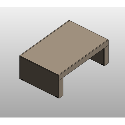 Rectangular bench with two-tone finish