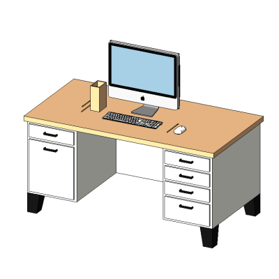 Functional Desk with Integrated Accessories