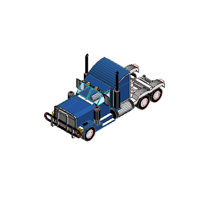 Blue Semi-Truck Tractor