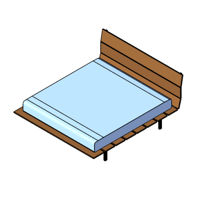 Modern Platform Bed with Slatted Headboard