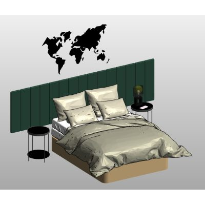 Bedroom set with panel headboard