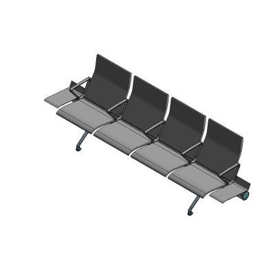 Waiting chair furniture in revit 3d