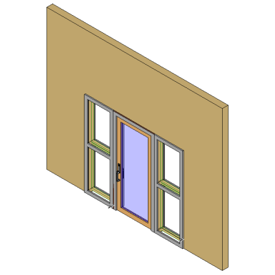 Single glass door with modern sidelights