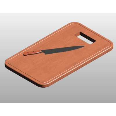 Cutting Board with Knife