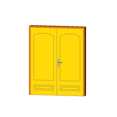 Double door with arched raised panels